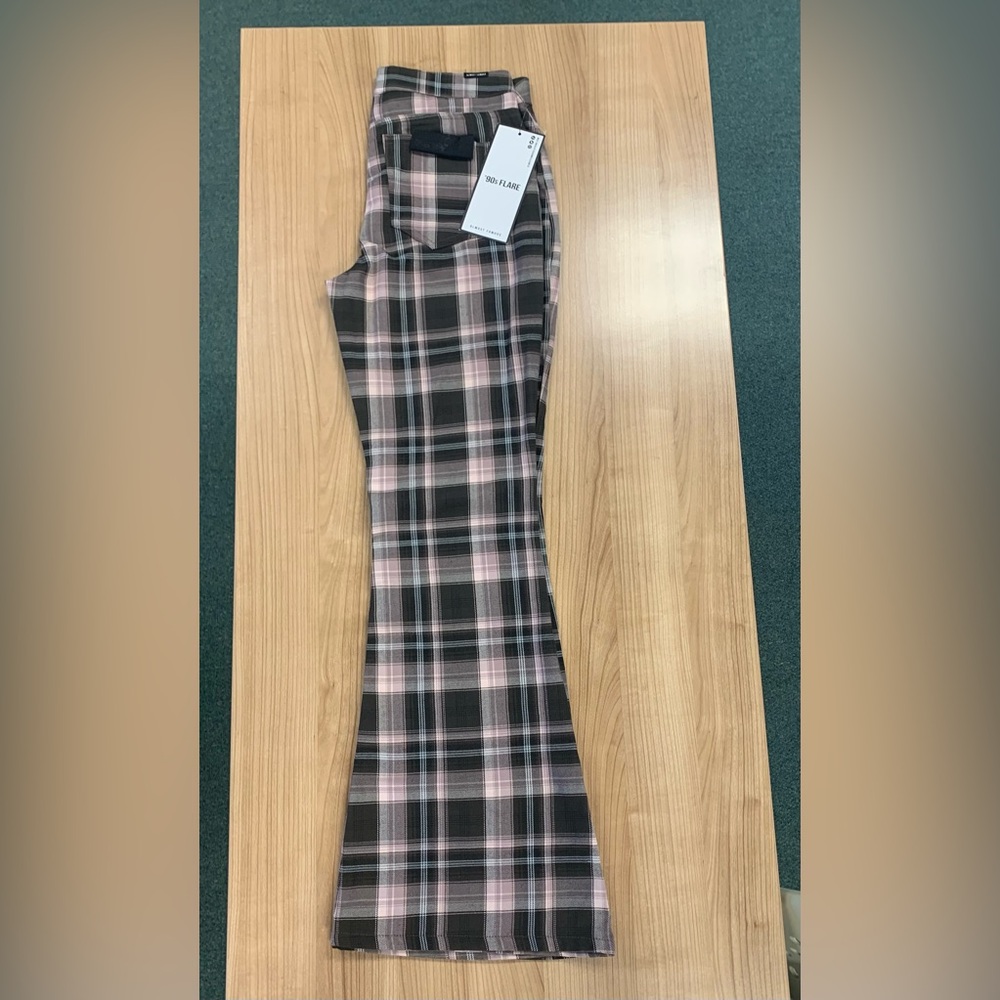 Flare plaid girls pants